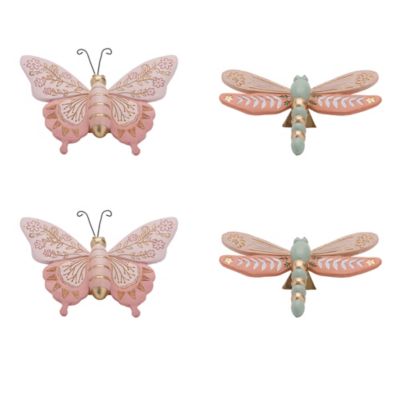 Image showing  Floral Etched Butterfly and Dragonly Shelf Sitter (Set of 4)