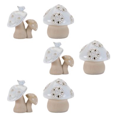 Image showing  Porcelain Mushroom Decor (Set of 6)