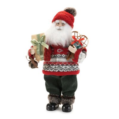 Melrose International Ski Santa Character with Snow Shoes 12.5 in. H