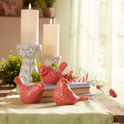 Image showing  Ceramic Floral Bird Figurine (Set of 6)