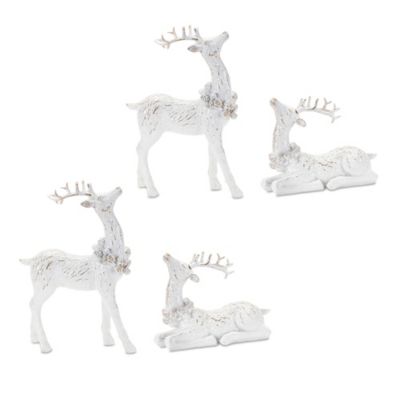 Melrose International Winter Deer Figurine (Set of 2)