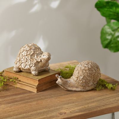 Image showing  Floral Turtle and Snail Decor (Set of 2)