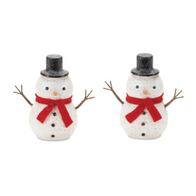 Melrose International Glittered Snowman Figurine (Set of 6)