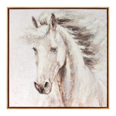 Melrose International Framed Horse Canvas Art 24 in. SQ