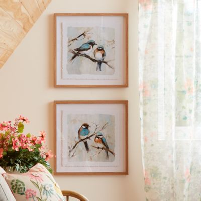 Image showing  Framed Bird Couple Wall Print (Set of 2)