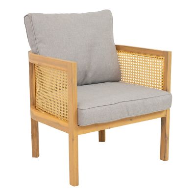 Image showing  Sanibel 4-Piece Acacia Outdoor Conversation Set - Gray