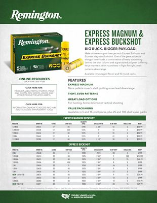 Image showing  Express Buckshot 12 ga. 2-3/4 in 00BK 4 (100 ct. BX, 2 BX/CS)