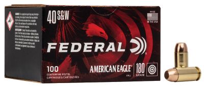 Federal American Eagle 40 S&W 180GR FMJ BALL 100 RD