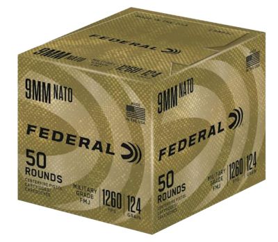 Federal 9x19 mm Nato 124GR Military Grade FMJ