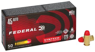 Federal 45 Auto 220GR Syntech Action Pistol TSJ Flat Nose
