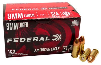 Federal American Eagle 9MM LUGER 124GR FMJ 100RD