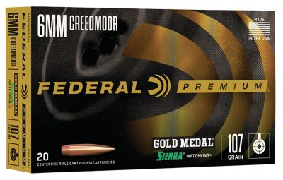Federal 6mm Creedmoor 107GR Gold Medal Sierra Matchking