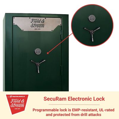 Image showing  49 Tall Gun 43 cu. ft. E-Lock Hunter Gun Safe, 72 in. H x 42 in. W x 24.5 in. D, Gloss Green