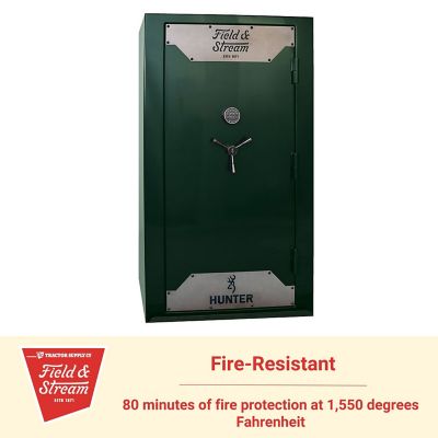 Image showing 6 th Field & Stream 49 Tall Gun 43 cu. ft. E-Lock Hunter Gun Safe, 72 in. H x 42 in. W x 24.5 in. D, Gloss Green