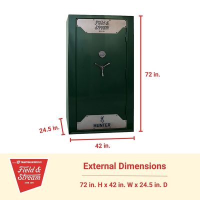 Image showing 8 th Field & Stream 49 Tall Gun 43 cu. ft. E-Lock Hunter Gun Safe, 72 in. H x 42 in. W x 24.5 in. D, Gloss Green