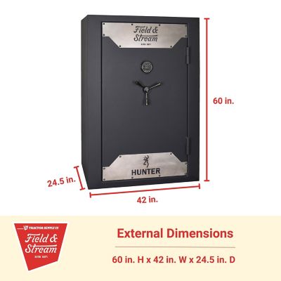 Image showing 8 th Field & Stream 49-Gun 35 cu. ft. E-Lock Hunter Gun Safe, 60 in. H x 29.5 in. W x 24.5 in. D, Charcoal Gray