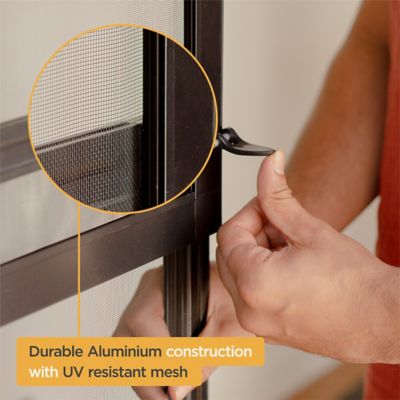 Image showing  V2 Patio Pet Door Screen Insert Panel for Sliding Doors, UV Resistant Mesh, Locking Magnetic Dog Door, Black