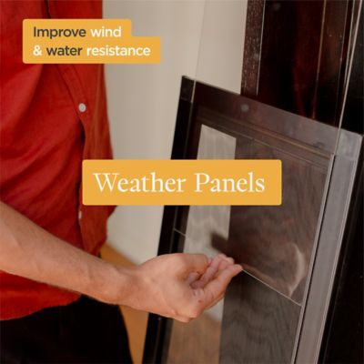 Image showing 5 th Hakuna Pets V2 Patio Pet Door Screen Insert Panel for Sliding Doors, UV Resistant Mesh, Locking Magnetic Dog Door, Black