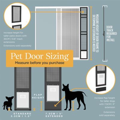 Image showing 8 th Hakuna Pets V2 Patio Pet Door Screen Insert Panel for Sliding Doors, UV Resistant Mesh, Locking Magnetic Dog Door, Black