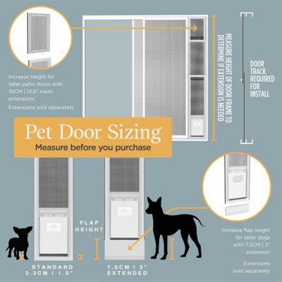 Image showing 7 th Hakuna Pets V2 Patio Pet Door Screen Insert Panel for Sliding Doors, UV Resistant Mesh, Locking Magnetic Dog Door, White