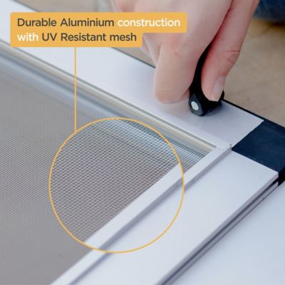 Image showing  V2 Patio Pet Door Screen Insert Panel for Sliding Doors, UV Resistant Mesh, Locking Magnetic Dog Door, Silver