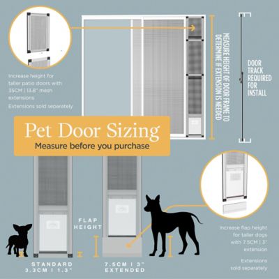Image showing 7 th Hakuna Pets V2 Patio Pet Door Screen Insert Panel for Sliding Doors, UV Resistant Mesh, Locking Magnetic Dog Door, Silver