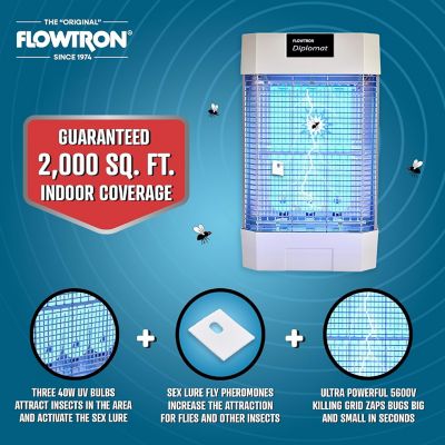 Image showing  Diplomat Indoor Bug Zapper, 2000 sq ft Electric Fly & Insect Killer with 120W UV Light & More