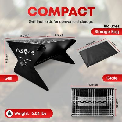 Image showing  15 in. Portable Foldable Charcoal Grill