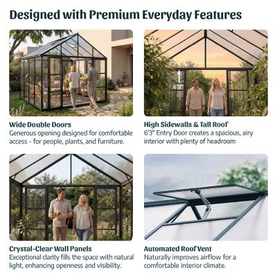 Image showing 9 th Canopia by Palram Palram, Canopia Aria 10 x 15ft. Greenhouse, Black