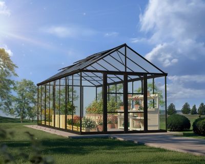 Image showing  Palram, Canopia Aria 10 x 20ft. Greenhouse, Black