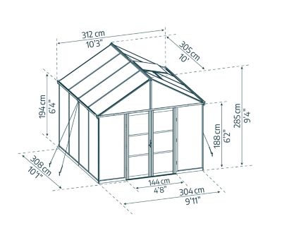 Image showing 2 th Canopia by Palram Palram, Canopia Aria 10 x 10ft. Greenhouse, Black