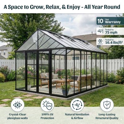 Image showing 8 th Canopia by Palram Palram, Canopia Aria 10 x 10ft. Greenhouse, Black