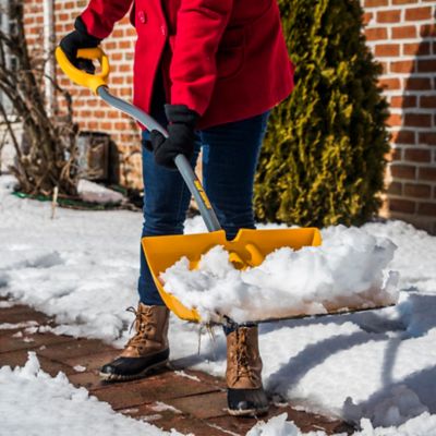Image showing  18 in. Ergonomic Mountain Mover Metal Handle Plastic Snow Shovel