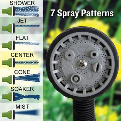 Image showing  2-Piece Garden Hose Sprayer Set with 7-Pattern Nozzle and Watering Wand