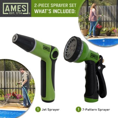 Image showing  2-Piece Garden Hose Sprayer Set with Jet Nozzle and 7-Pattern Nozzle