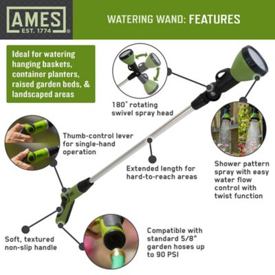 Image showing  33.44 in. Shower Pattern Garden Hose Watering Wand