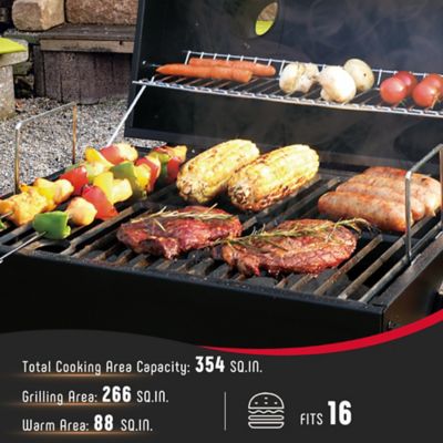 Image showing 5 th Feasto 354 Sq Portable Charcoal BBQ Grills with Cast Iron Grates, In Cooking Area, for Outdoor Camping and Picnic, Black