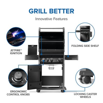 Image showing  Rogue 425 Natural Gas Grill with Range Side Burner, Black