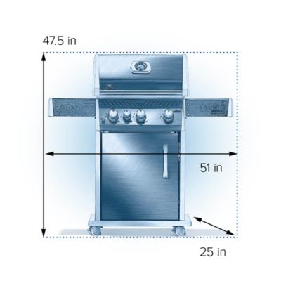 Image showing 9 th Napoleon Rogue 425 Natural Gas Grill with Range Side Burner, Black
