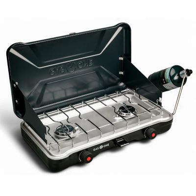 Gas One Portable Propane Double Stove with Auto Twist Turn Ignition