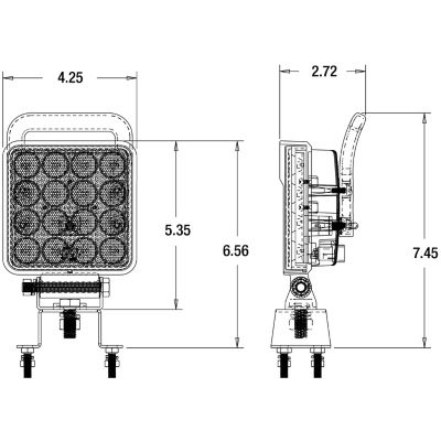 Image showing  4.25 Inch Square LED Flood Light with Handle and Switch