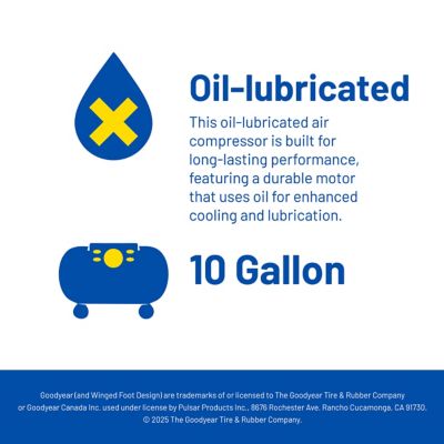 Image showing 9 th Goodyear 10 gal. 135PSI Air Compressor