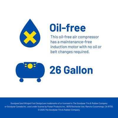 Image showing 8 th Goodyear 26 gal. 175PSI Air Compressor