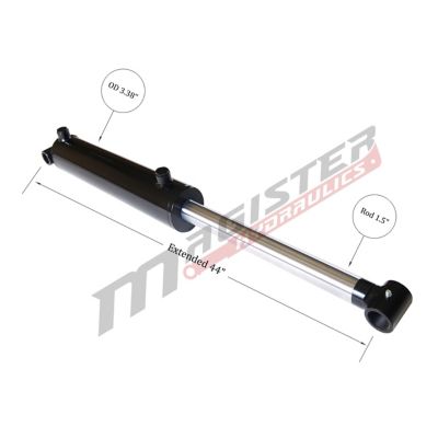 Image showing  3 in. Bore x 18 in. Stroke Cross Tube Hydraulic Cylinder