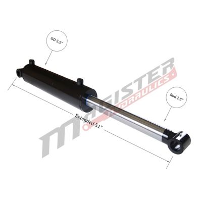 Image showing  5 in. Bore x 20 in. Stroke Cross Tube Hydraulic Cylinder