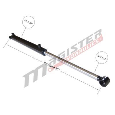 Image showing  2 in. Bore x 10 in. Stroke Cross Tube Hydraulic Cylinder