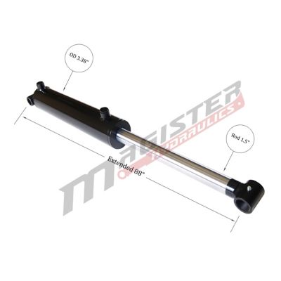 Image showing  3 in. Bore x 40 in. Stroke Cross Tube Hydraulic Cylinder