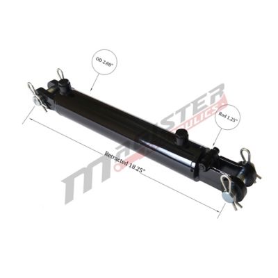 Image showing  2.5 in. Bore x 8 in. Stroke Clevis Hydraulic Cylinder