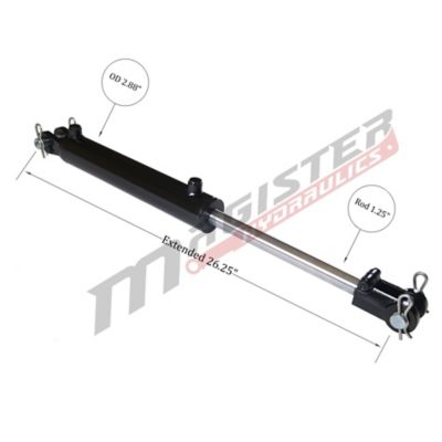 Image showing  2.5 in. Bore x 8 in. Stroke Clevis Hydraulic Cylinder