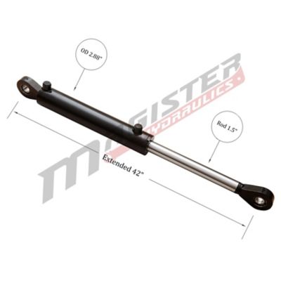 Image showing  2.5 in. Bore x 16 in. Stroke Swivel Eye Hydraulic Cylinder